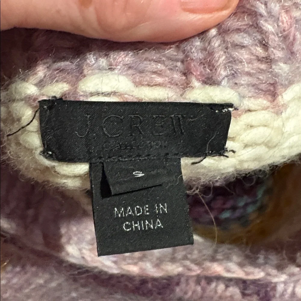 J. Crew Rare Intarsia Geometric Wool Sweater S